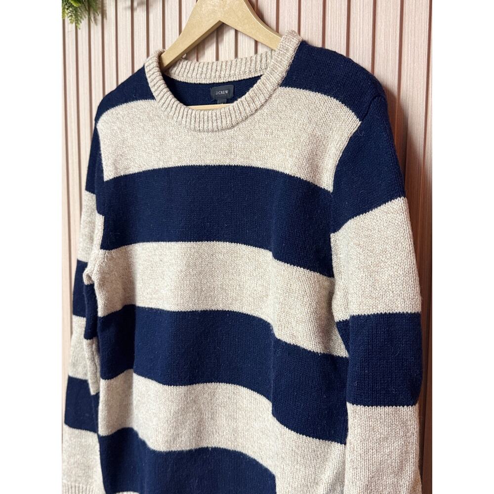 J.Crew 100% Lambswool Striped Crewneck Sweater Women's Size M - Picture 3 of 11